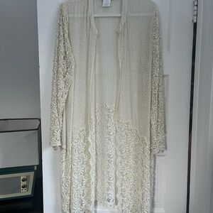 Sheer beaded vintage Long Cardigan